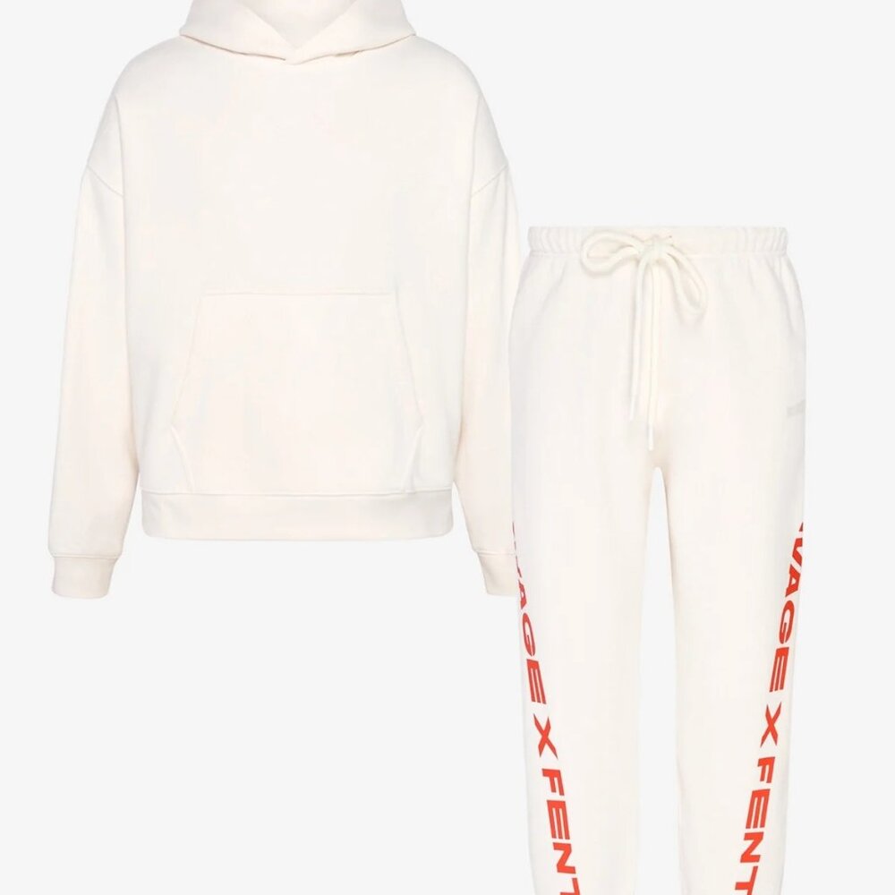 NEW Savage x Fenty Fleece Hoodie Two-Piece Set Logo Sweatpants and Sweatshirt